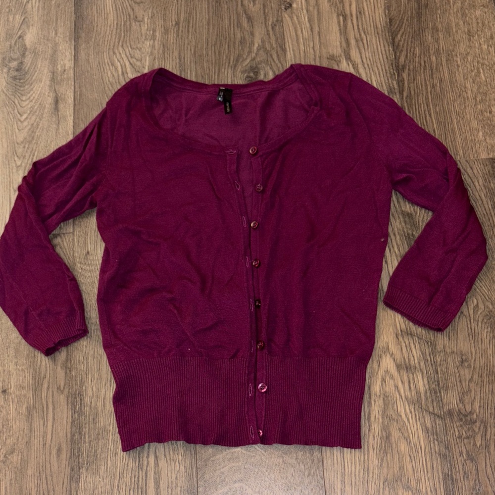 Maurices Deep Red/Burgundy Cardigan Sweater
